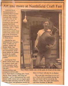 1980 - Northfield Craft Fair Article w/ photo of Tom White