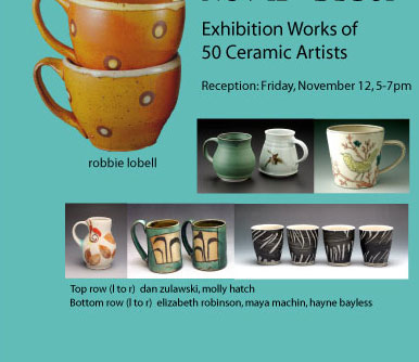 Exhibition Works of 50 Ceramic Artists, Reception: Friday, November 12, 5-7PM
